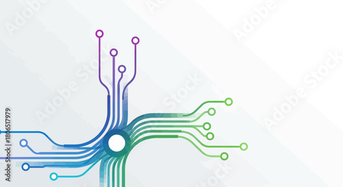 Circuit Board Design With Gradient Colors for Technology and Modern Backgrounds in 5G Era