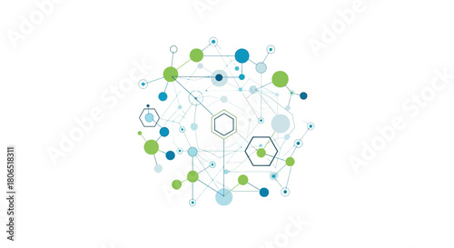 Abstract Molecular Network Illustration Symbolizing Connectivity and Innovation