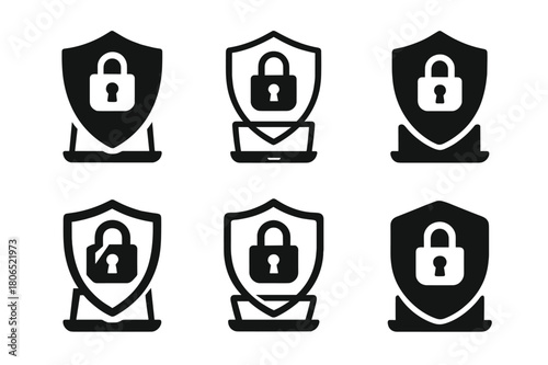 Ethical Hacking Logos. Ethical hacking for business security. Icon set. Set Logo of Ethical hacking for business security: incident response