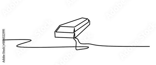 Minimalist Eraser Line Art Illustration. Single Line Drawing of Eraser Icon