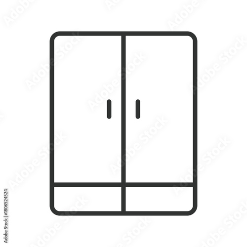 Cabinet icon in line design. cabinet, wardrobe, storage cabinet, room furniture on white background vector. cabinet editable stroke icon