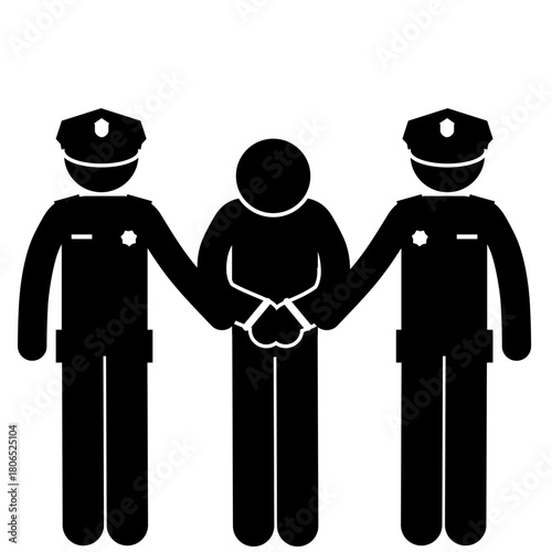 Police stick figure maintaining security around the area.