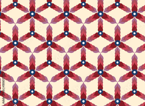 Ikat geometric folklore ornament flower pattern