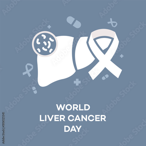 World Liver Cancer Day  Flat Vector Medical Awareness Illustration