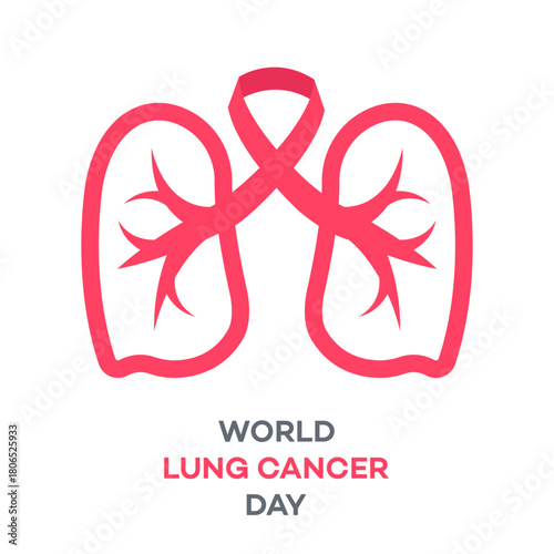 World Lung Cancer Day  Medical Awareness Vector Illustration