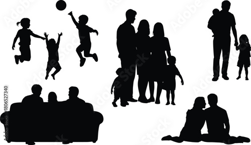 Silhouette of father walking with young son holding hands, family love, parenting, togetherness, bonding, care, unity, outdoor relationship