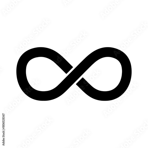 Infinity symbol isolated on, a mathematical concept representing endlessness, eternity, or boundless possibilities its elegant loop shape embodies continuity
