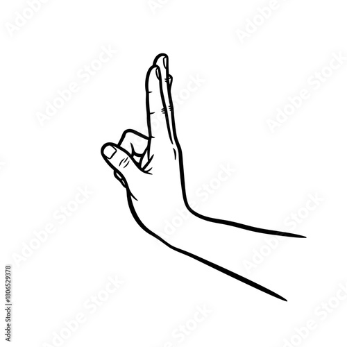 Hand gesture of crossing fingers for good luck isolated on