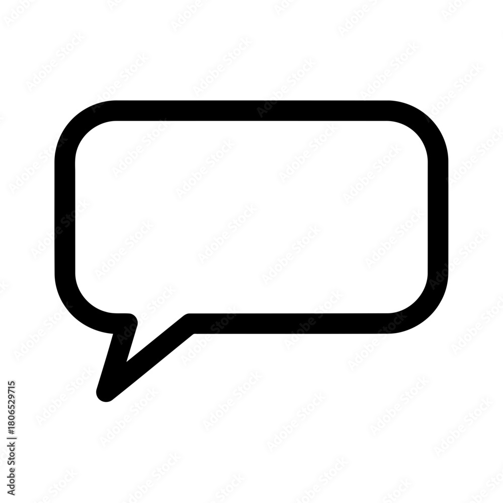 Naklejka premium Simple black speech bubble isolated on for graphic design and user interface elements and communication concept