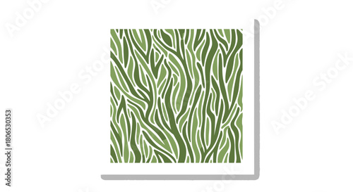 Organic textile pattern featuring shades of green evokes natural beauty and harmony