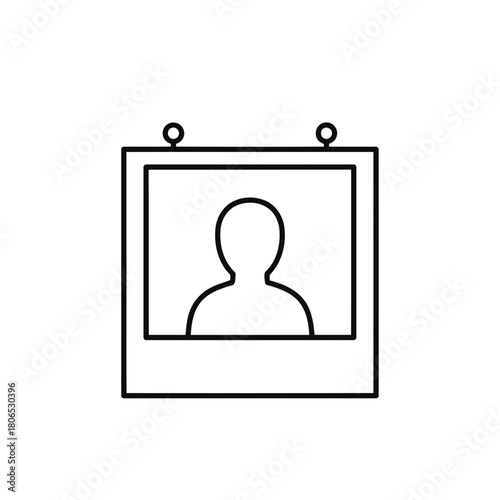 Framed portrait with a faceless figure isolated on is an artistic and minimalist representation of identity