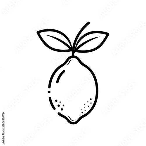 A fresh lemon with leaves isolated on, a vibrant citrus fruit with a zesty flavor and refreshing aroma