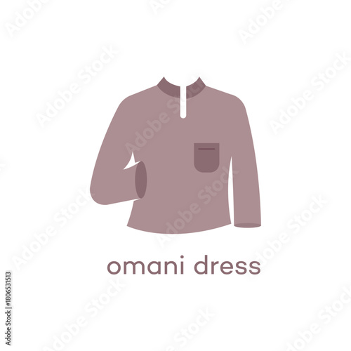 Omani Mens Traditional Thobe  Cultural Apparel Icon