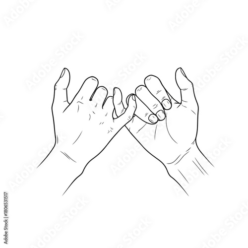 Two hands are making a pinky promise isolated on