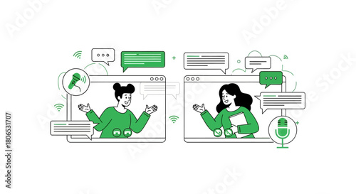 Virtual meeting with collaborative communication and digital interaction platform setup