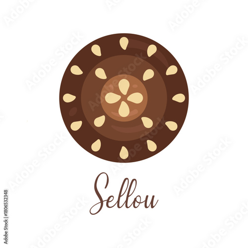 Moroccan Sellou Dessert  Traditional Sweet Dish with Almonds