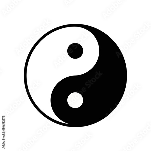 Yin yang symbol isolated on representing balance harmony and duality in chinese philosophy and culture