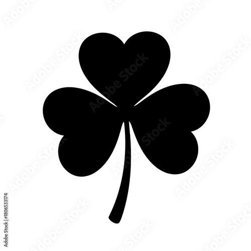 Black shamrock isolated on is a symbol of ireland and saint patricks day celebration, a lucky charm and a national emblem