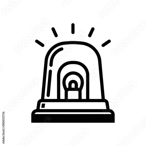 Emergency siren isolated on symbol of danger, police, ambulance, fire department and other emergency services