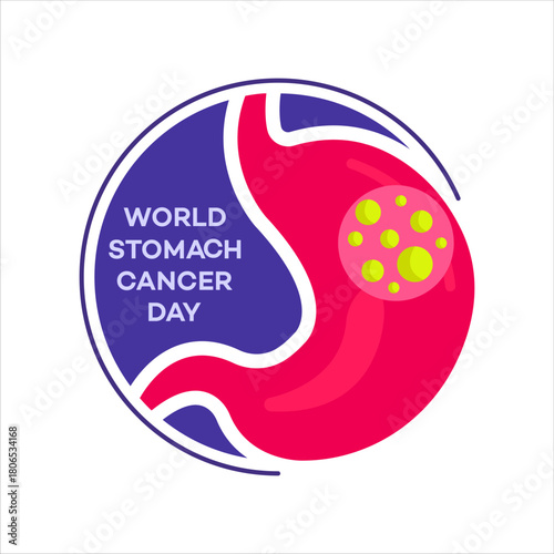 World Stomach Cancer Day  Medical Awareness Flat Illustration