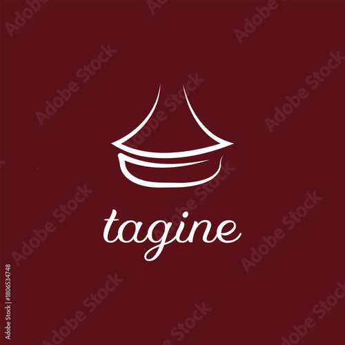 Minimalist Tagine Pot Logo  Moroccan Culinary Illustration