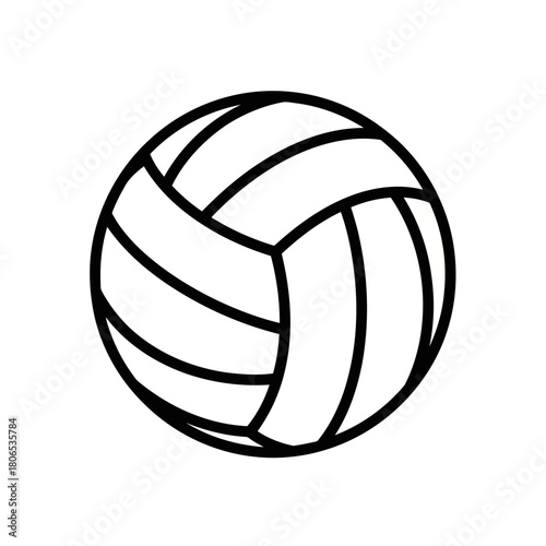 Volleyball ball isolated on sport equipment for team game round sphere with black lines for playing on the beach