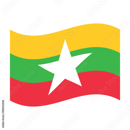 Myanmar Burma National Flag...