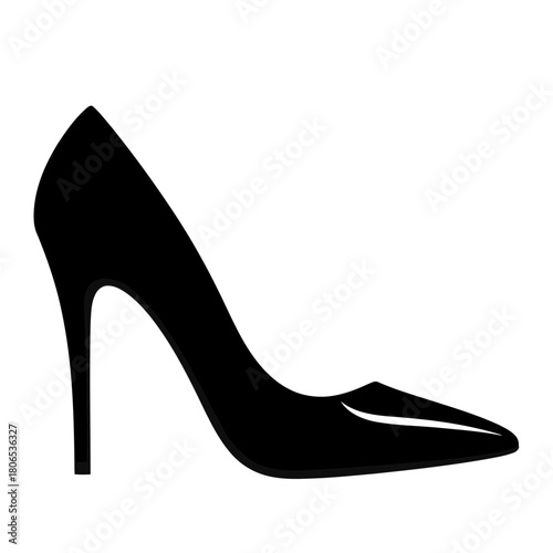 Elegant black high heel shoe isolated on, a symbol of fashion, style, and feminine sophistication and glamour