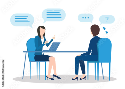 Interview of a female job candidate who was asked so many questions that she was nervous when answering