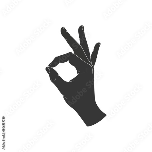 Hand showing okay gesture isolated on hand drawn vector illustration of a hand making an okay sign hand showing ok sign