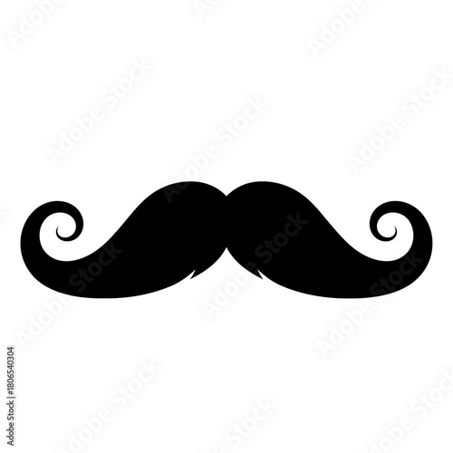 A black mustache isolated on, a classic symbol of masculinity and vintage style, perfect for designs and illustrations