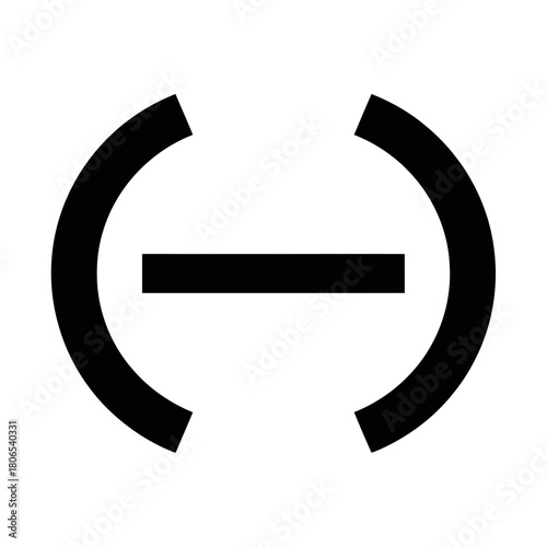 Simple math symbol of subtraction isolated on mathematical operation of taking away one number from another minus sign