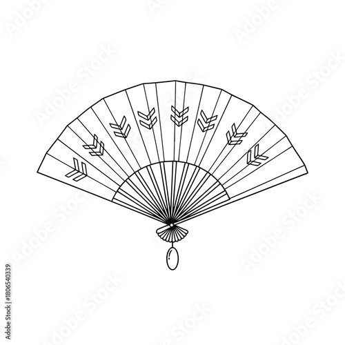 Elegant hand fan with intricate details, a timeless accessory isolated on, radiating grace and sophistication