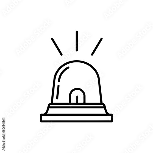 Emergency siren icon isolated on alarm light symbol police or ambulance flasher alertness and urgency concept