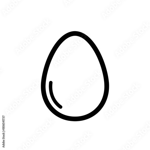 Simple egg icon isolated on, representing food, breakfast, and cooking with a clean and minimalist design