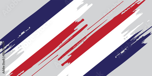 Abstract design with red and blue brush strokes.