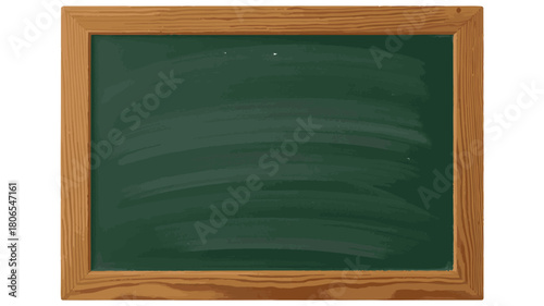 Empty Green Chalkboard with Wooden Frame on a White Background blackboard blank