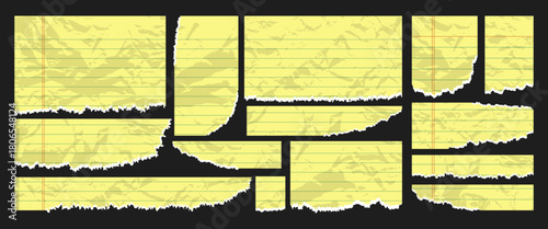 Legal Yellow Torn Paper Set