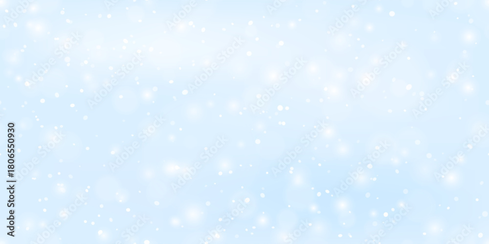 Fototapeta premium Seamless vector white snowfall light effect on blue transparent background. Special semitransparent overlay for winter design, wrapping paper or Christmas page fill layer