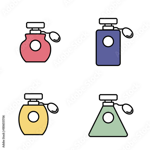 Minimalist Perfume Bottle Icon – Beauty & Fragrance Outline Illustration