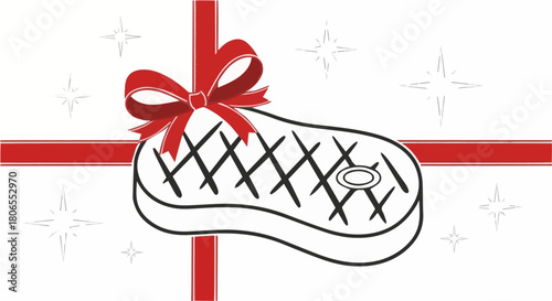 Steak as a Gift with Red Ribbon and Bow