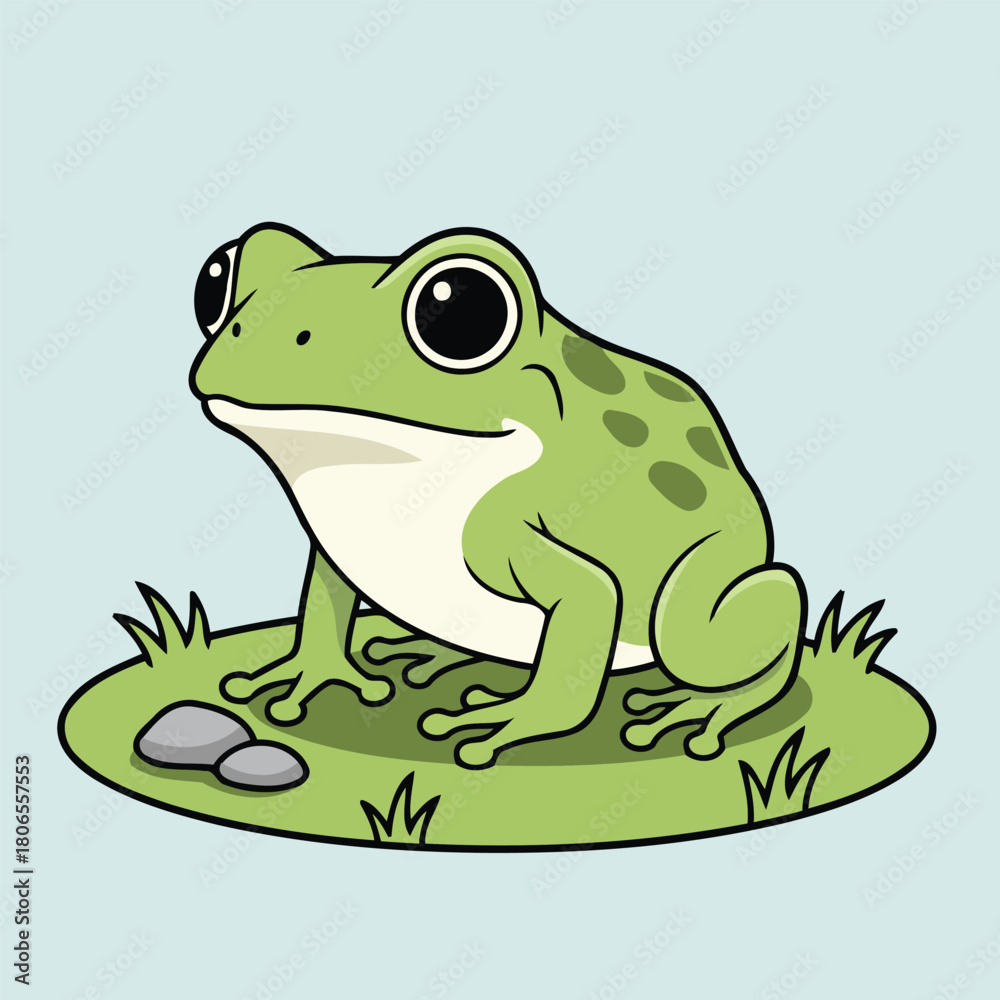 Naklejka premium Cute Darwin's Frog — Endemic Wildlife of Chile | Flat Vector Illustration