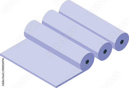 Rolled yoga mat promoting physical and mental well being through fitness exercises