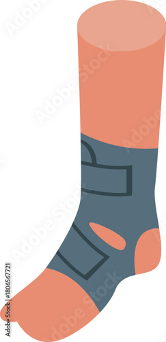 Orthopedic ankle brace providing support and protection to injured foot, promoting healing and stability during recovery