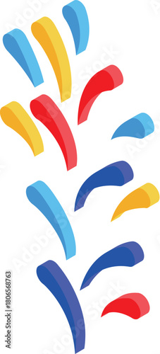 Colorful fireworks exploding, creating a vibrant display against the dark backdrop of the night sky during a festive celebration