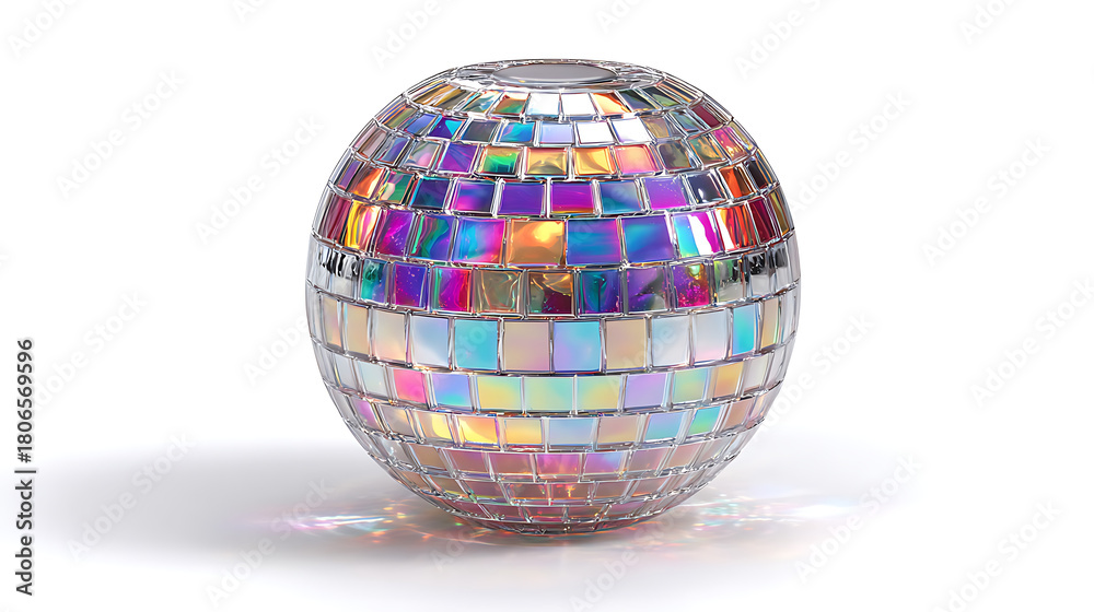 Obraz premium colorful disco globe on white background