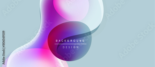 Abstract fluid shapes overlap, creating vibrant color gradients. Soft blues, pinks, purples blend seamlessly. Text reads background design.