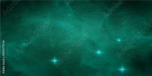 Abstract green particle background with dark blue cloud texture and light smoke motion design