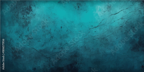 Aged blue grunge wall texture background with vintage dirty paint pattern