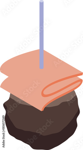 Delicious canape with ham and bread on a stick, perfect for a catering event or party